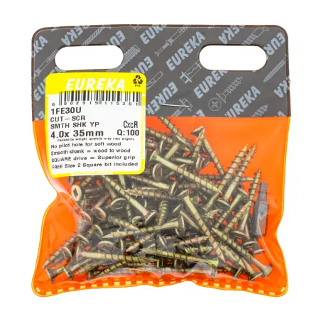 Eureka Cut-Scr Smh Shk Yp 4.0X 35mm Quantity:100