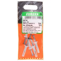 Eureka Nail In White Rimmed 5X 25mm Quantity:6