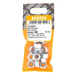 Eureka Nylock Nut Zink Plated 8mm M8 Quantity:15, EUREKA - Cashbuild