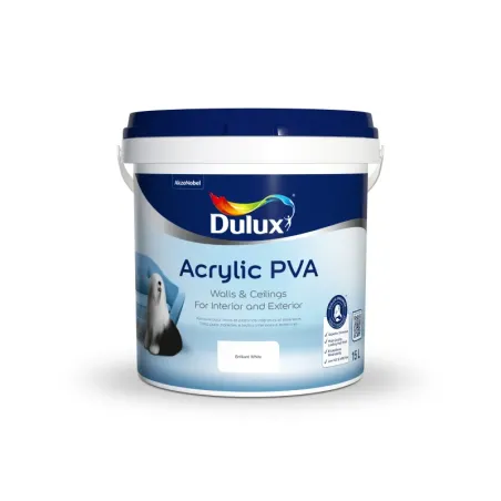 Dulux Acrylic PVA 15L Brilliant White, DULUX - Cashbuild