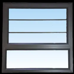 Window Frame Aluminium PT99 Bronze With Burglar Bars With Clear Float Glass And Handle,  - Cashbuild