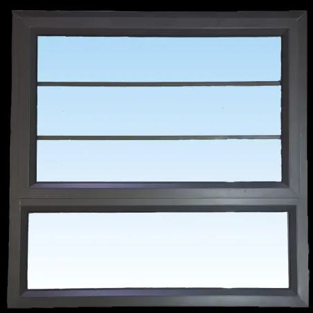 Window Frame Aluminium PT99 Bronze With Burglar Bars With Clear Float Glass And Handle,  - Cashbuild