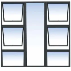 Window Frame Aluminium P4TT1515 1.5Mx1.5M Charcoal,  - Cashbuild