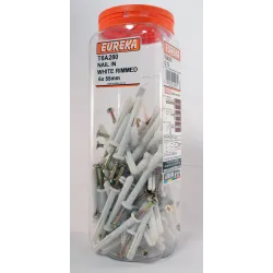 Eureka Nail-in White Rimmed 6x55mm Quantity:75