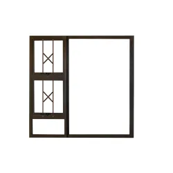 Window Frame Aluminium 28-Ptt1515 Bronze And Burglar Bar Clear Left Hand
