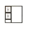 Window Frame Aluminium 28-Ptt1515 Bronze And Burglar Bar Clear Left Hand