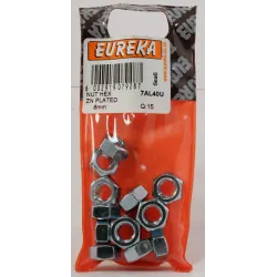 Eureka Nut Hex Zinc Plated 8mm Quantity:15