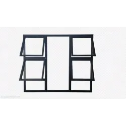 Window Frame Aluminium P4TT1815 1.8Mx1.5M Charcoal