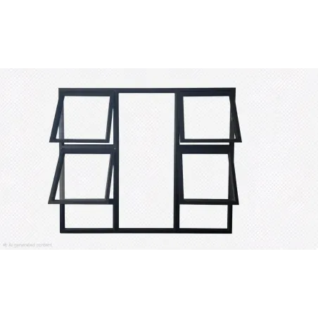 Window Frame Aluminium P4TT1815 1.8Mx1.5M Charcoal
