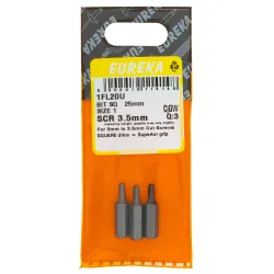 Eureka Square Drive Bit 3-7mm Screws 25mm Quantity:3