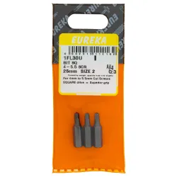 Eureka Square Drive Bit 3-7mm Screws 25mm Quantity:3