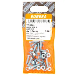 Machine Screw & Nut Counter Sunk 4X16mm Quantity:20