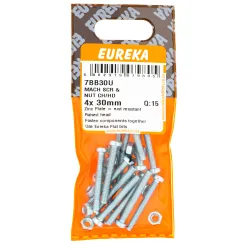 Eureka Machine Screw & Nut 4x30mm Quantity:15