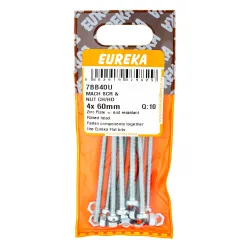 Eureka Machine Screw & Nut 4x60mm Quantity:10