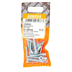 Eureka Machine Screw & Nut 5x30mm Quantity:12