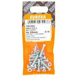 Eureka Machine Screw & Nut 4x20mm Quantity:15