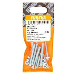 Eureka Machine Screw & Nut 4x40mm Quantity:12
