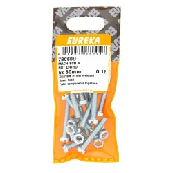Eureka Machine Screw & Nut 5x30mm Quantity:12
