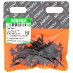 Eureka Drywall Screw Coarse Thread 42x30mm Quantity:60