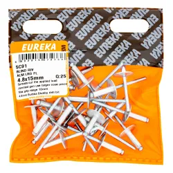 Eureka Blind Rivet Aluminium Large Flange 48x15mm Quantity:25