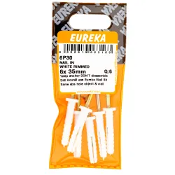 Eureka Nail-in White Rimmed 6x35mm Quantity:6