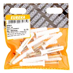 Eureka Nail-in White Rimmed 8x45mm Quantity:15