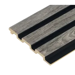 Greywood Black High Impact 3D Slat Wall Cladding 2400mm x 122mm x 12mm ,  - Cashbuild