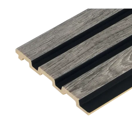 Greywood Black High Impact 3D Slat Wall Cladding 2400mm x 122mm x 12mm ,  - Cashbuild