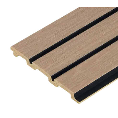 Oak Black High Impact 3D Slat Wall Cladding 2400mm x 122mm x 12mm,  - Cashbuild