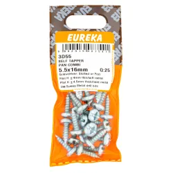 Eureka Screw Self Tapper Panhead Combi 5.5x16mm Quantity:25