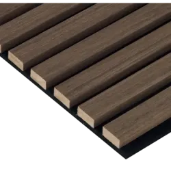 Warm Walnut Acoustic 3D Slat Wall Cladding 2900mm x 280mm x 21mm - Cashbuild