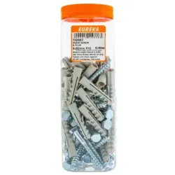 EUREKA COACH SCREW AND PLUG 8x60mm P10 Quantity:40 - Cashbuild