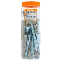 EUREKA COACH SCREW AND PLUG 12x90mm P14 Quantity:15 - Cashbuild
