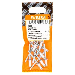 EUREKA BLIND RIVET OPEN 4.8X12mm ALUMINIUM Quantity:15 - Cashbuild