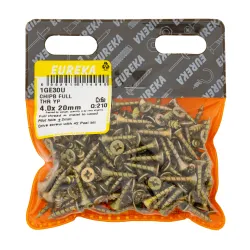 EUREKA CHIPBOARD SCREW FULL THREAD 4X20mm YP Quantity:210 - Cashbuild