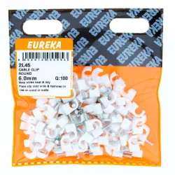 EUREKA CABLE CLIP ROUND 6mm Quantity:100 - Cashbuild
