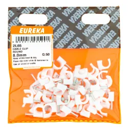 EUREKA CABLE CLIP ROUND 8mm Quantity:50 - Cashbuild