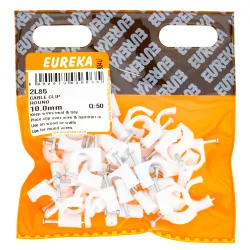 EUREKA CABLE CLIP ROUND 10mm Quantity:50 - Cashbuild
