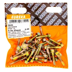 Eureka Self Drilling Tek Screw Steel T3 5.5x25mm Quantity:40 - Cashbuild