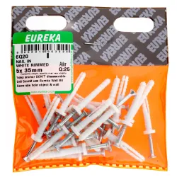EUREKA NAIL IN WHITE RIMMED 5X35mm Quantity:25 - Cashbuild