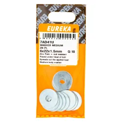 EUREKA WASHER MEDIUM 6X22X1.5mm ZINC PLATED Quantity:10 - Cashbuild
