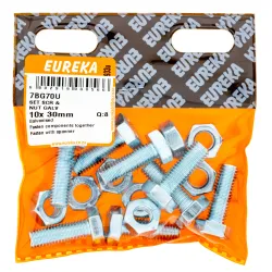 EUREKA HEX SET SCREW AND NUT 10X30mm GALVANISED Quantity:8 - Cashbuild