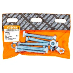 EUREKA HEX SET SCREW AND NUT 10X75mm GALVANISED Quantity:10 - Cashbuild