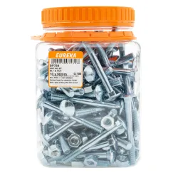 EUREKA CUP SQUARE BOLT AND NUT 10X90mm ZINC PLATED Quantity:100 - Cashbuild