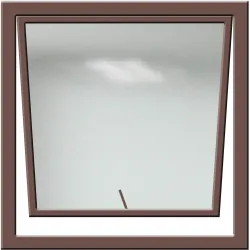Window Frame Aluminium Eco-Pt66 Obscure 590X590mm Bronze
