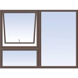 Window Frame Aluminium Eco Pt129 Left hand 1.2Mx890mm Bronze