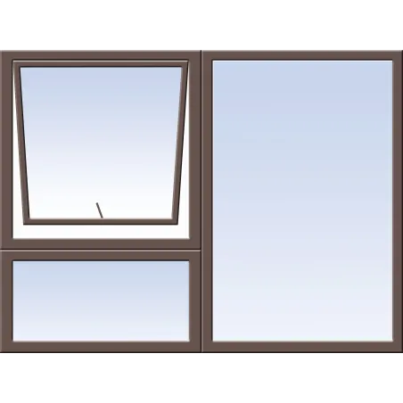 Window Frame Aluminium Eco Pt129 Left hand 1.2Mx890mm Bronze