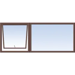 Window Frame Aluminium Eco-Pt159 Left hand 1.5Mx890mm Bronze