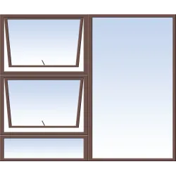 Window Frame Aluminium Eco-Ptt1815 Left hand 1.8Mx1.5M Bronze
