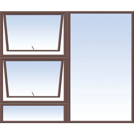 Window Frame Aluminium Eco-Ptt1815 Left hand 1.8Mx1.5M Bronze